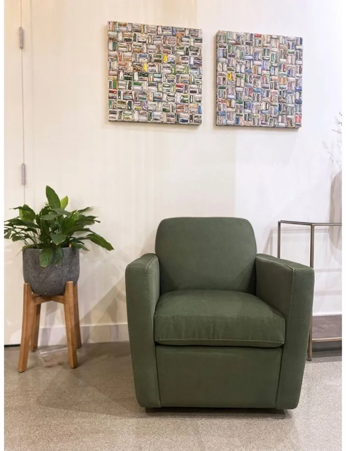 LH Imports Ltd Coopton Swivel Club Chair in Forrest Green by LH Imports Ltd